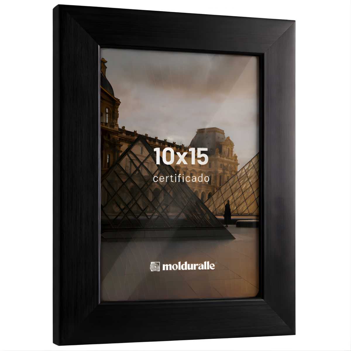 Porta Retrato 10x15 - Moldura Preta Com Vidro e Madeira