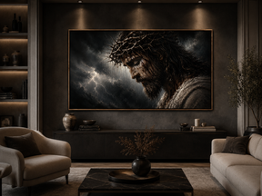 Quadro Decorativo Jesus Cristo com Coroa de Espinhos na Tempestade