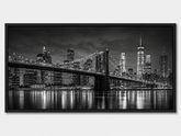 Quadro Decorativo Ponte do Brooklyn em Preto e Branco Clássica
