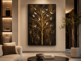 Quadro Árvore da Vida Florada Dourada