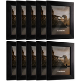 Porta-Retrato 10x15 cm em Madeira com Vidro - Preto - 10 Unidades