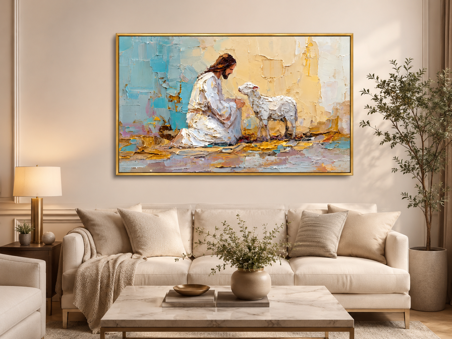Quadro Cristo e o Leão de Judá Luz Divina