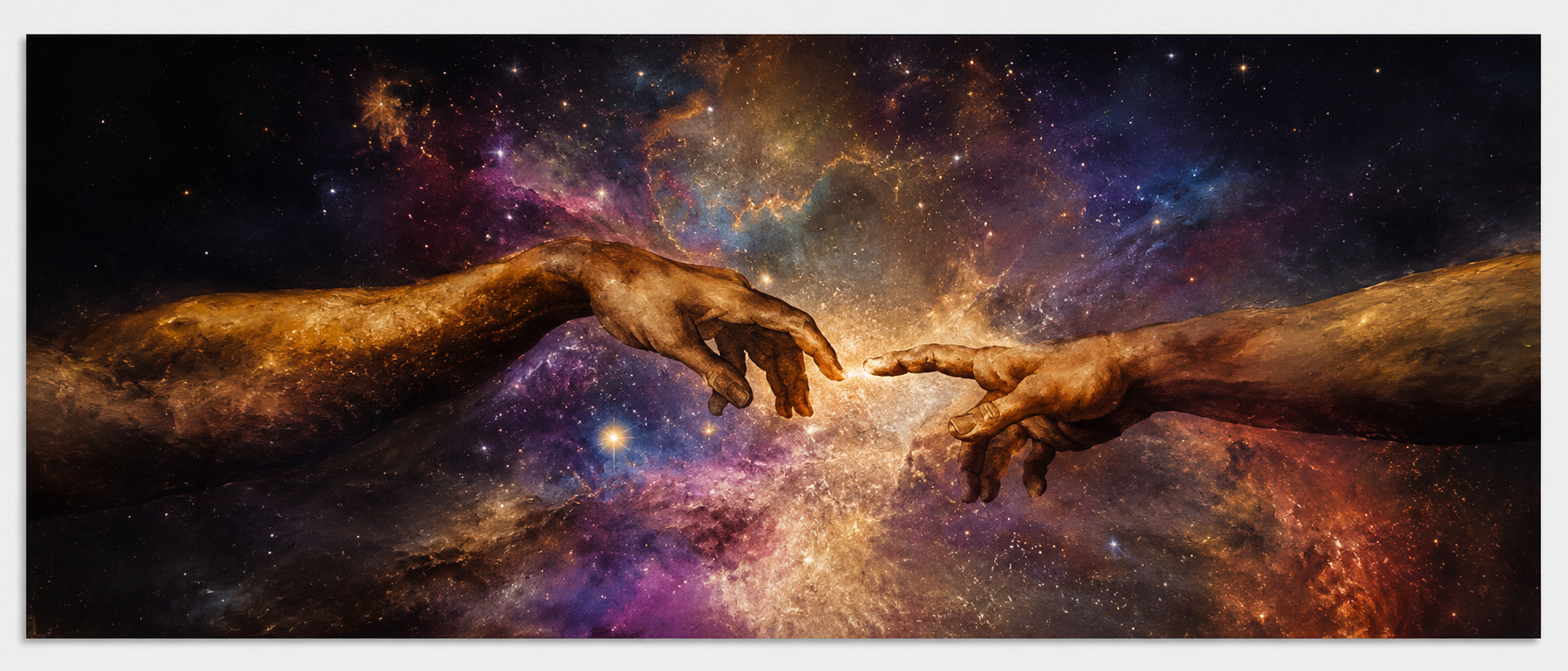 Quadro Mãos em Oração Celestial