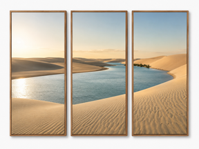 Kit Quadro Decorativo Lençóis Maranhenses Dunas e Lagoas Trio