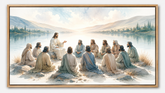 Quadro Decorativo Jesus Cristo Ensinando aos Discípulos à Beira do Lago