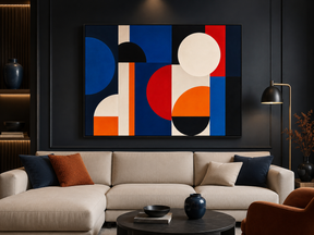 Quadro Decorativo Abstrato Bauhaus Geométrico Cores Primárias
