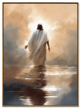 Quadro Decorativo Jesus Cristo Caminhando sobre as Águas - Pintura Suave Sépia