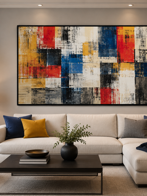 Arte Abstrata com Formas Sobrepostas