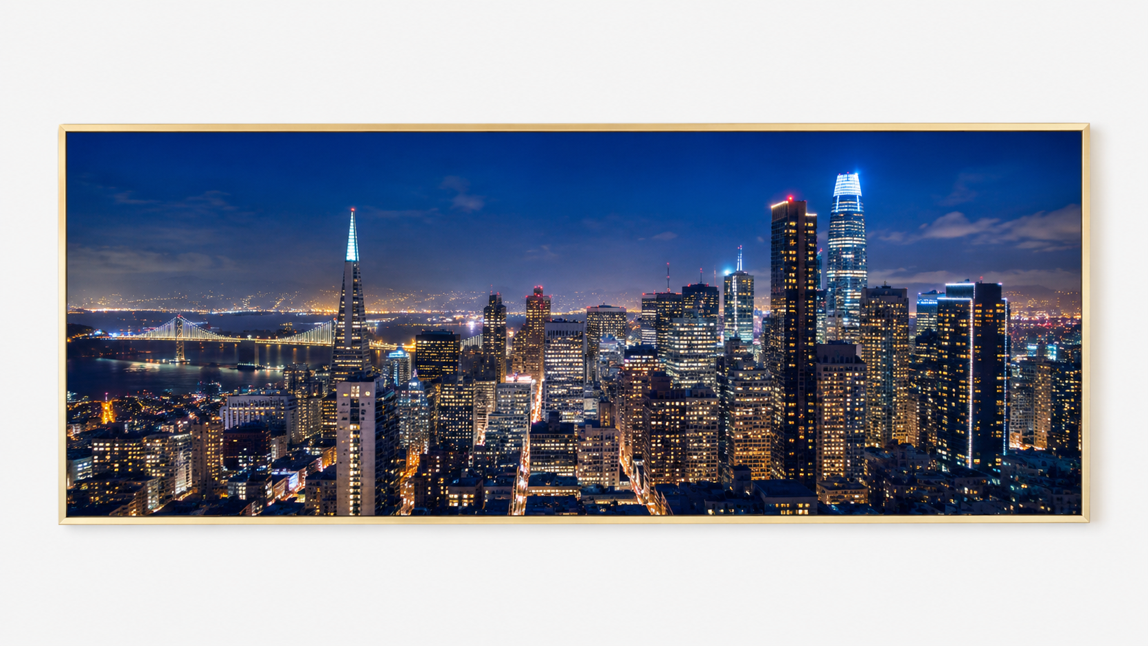 Quadro Nova York Skyline Dourado