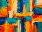 Quadro Decorativo Abstrato Blocos de Cor Expressionismo Contemporâneo