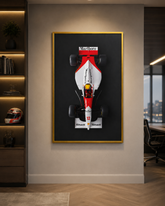 Quadro F1 McLaren Senna Vermelho e Branco