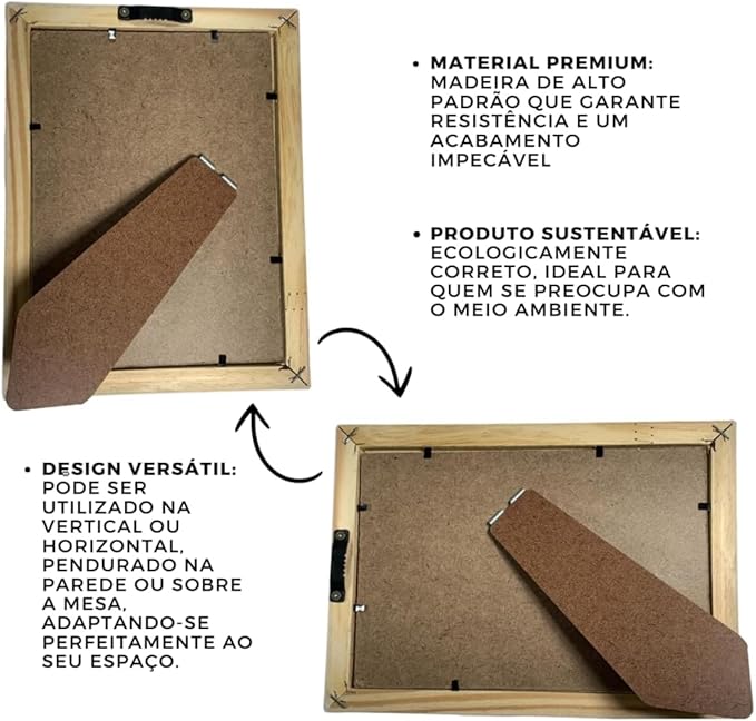 Porta Retrato 10x15 - Moldura Com Vidro e Madeira