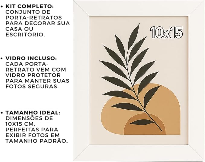 Porta Retrato 10x15 - Moldura Com Vidro e Madeira