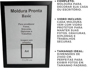 Porta Retrato 21x30 - Moldura Com Vidro e Madeira