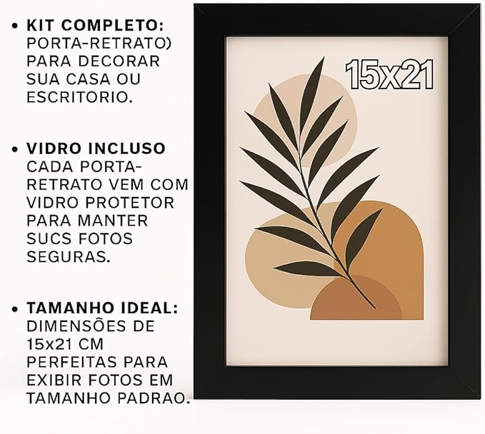 Porta Retrato 15x21 - Moldura Com Vidro e Madeira