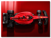 Quadro Decorativo Ferrari F1 Vista Superior em Vermelho Intenso