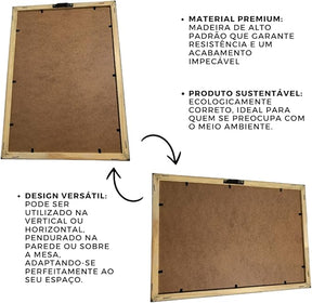 Porta Retrato 21x30 - Moldura Com Vidro e Madeira