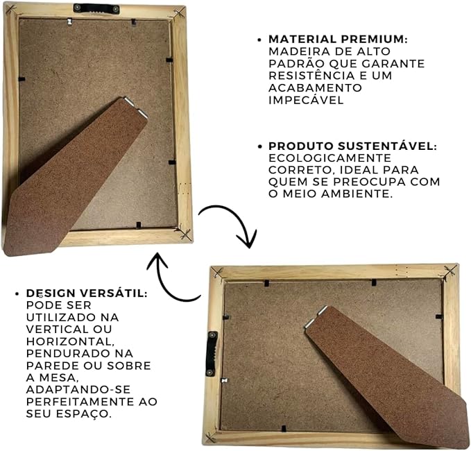Porta Retrato 15x21 - Moldura Com Vidro e Madeira