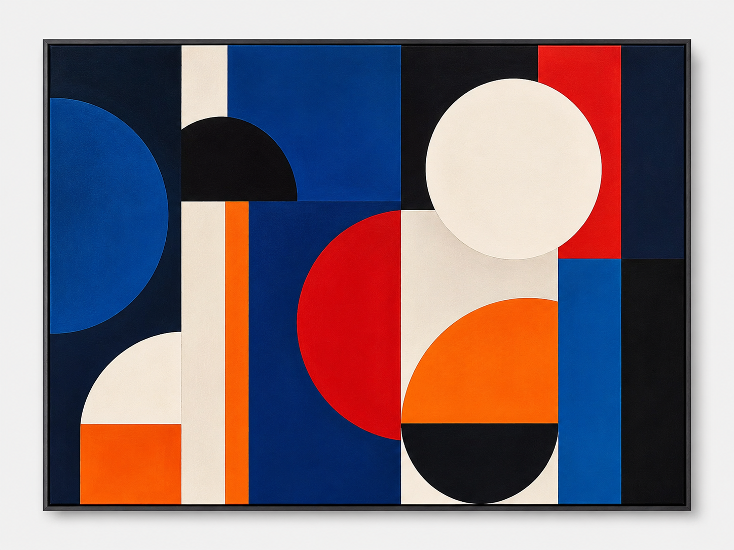 Quadro Decorativo Abstrato Bauhaus Geométrico Cores Primárias