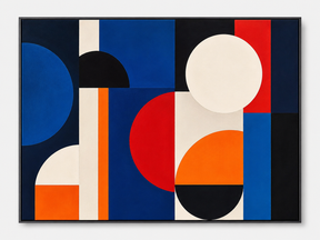 Quadro Decorativo Abstrato Bauhaus Geométrico Cores Primárias