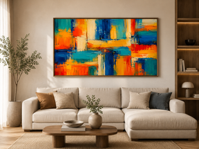 Quadro Decorativo Abstrato Blocos de Cor Expressionismo Contemporâneo