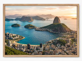 Quadro Decorativo Baía de Guanabara e Pão de Açúcar Vista Aérea