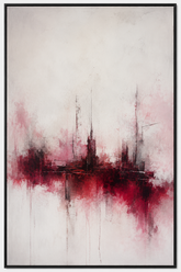 Quadro Decorativo Abstrato Expressivo em Vermelho e Bordô