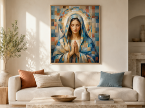 Quadro Decorativo Jesus Cristo Caminhando sobre Águas Cristalinas ao Amanhecer
